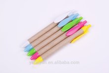 Colorful leaf pen clip recycle pen paper tube pen advertising pen