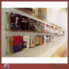 Acrylic transparent leaflet holder/stand with wall mount side grips