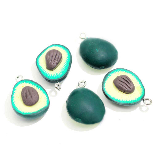 Simulation Avocado Fruits Polymer Clay  Handmade Key Chain Earrings Eardrop Or Hair Ornament Decoration