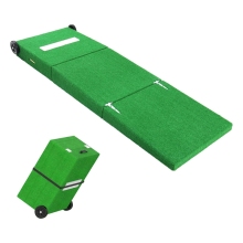 90x27.5 Inch Foldable Wooden Baseball Pitching Mound with Wheels