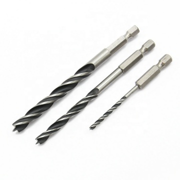 SUBORUI Carbon Steel Quick Change Hex Handle Three Point Wood Drill Bit