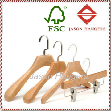 DL1003 Fashion brand natural color wooden coat hangers