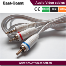 flexible Mini headphone male stereo to 2rca phone plug cables