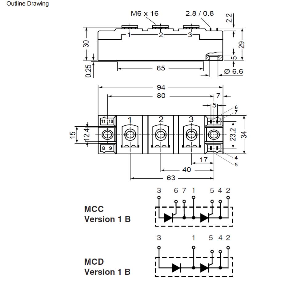 2000V Thyristor Diode Module Thyristor chip with center gate