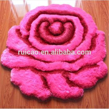 small 3d flower shaped shaggy floor carpet mat rug