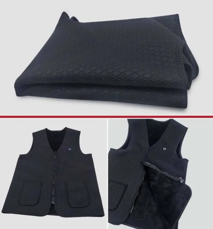 Unsex Winter Black Grey Health Care Keep Warm Heating Vest Heated Clothing for Men Women