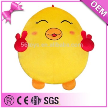 Yellow lovely fat animal toy stuffed plush toy chicken lays eggs for kids