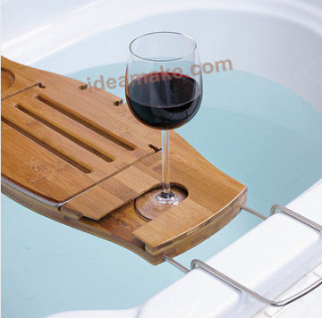 New Bamboo Bath Caddy,Bonus Bath Essence,Extendable Arms to Fit Over Bath.