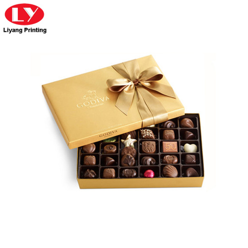 Chocolate Packaging Gift Box With Ribbion Decoration