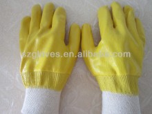 Nitrile coating interlock jersey cotton liner work gloves