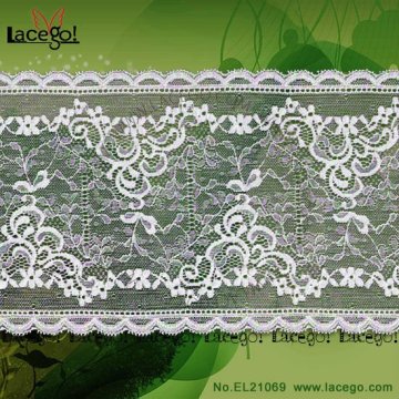 nylon mesh ivory stretch lace trim