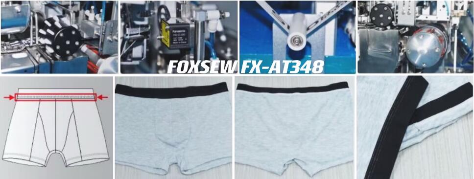 Automatic Underwear Elastic Waistband Attaching Sewing Machine FOXSEW FX-AT348
