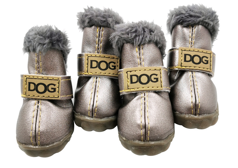 PU Leather Nonslip Pet Booties Winter Snow Dog Shoes Wholesale for Teacup Chihuahua Yorkie