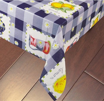 Round and oblong wipeable pvc oilcloth tablecloth