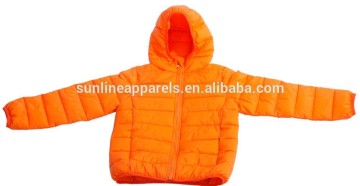 kids padding winter jacket with orange color