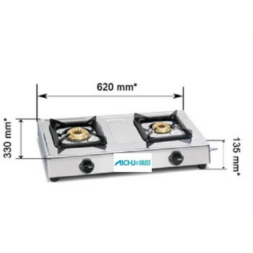 SS LPG Stove 2 Brass Burners