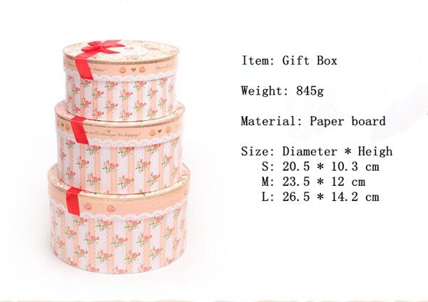 Elegant High-Grade Round Paper Gift Box with Orange Flower