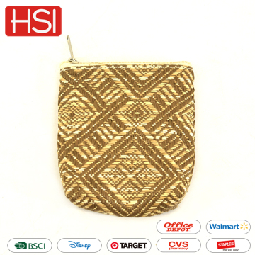 Wholesale customized simple design delicate handmade women zipper wallet small canvas coin purse