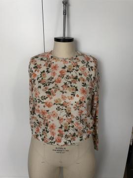 Rowan round neck with small floral long sleeves