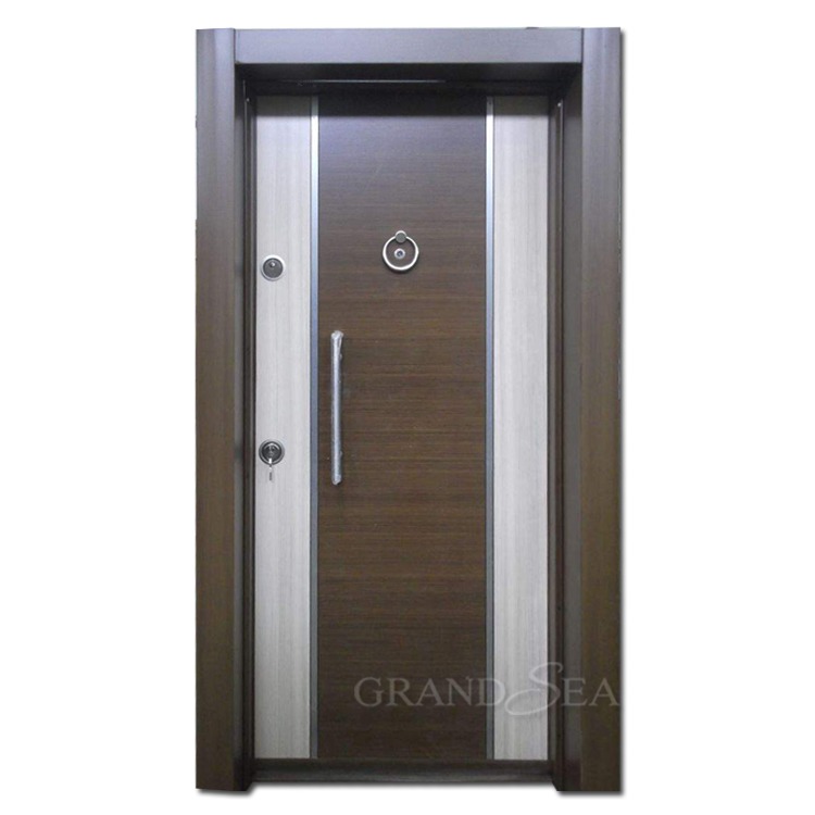 2020 newly solid wood armoured steel exterior security door