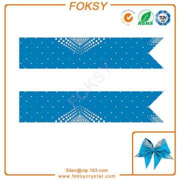 Triangle rhinestone hot fix cheer bow strip transfers