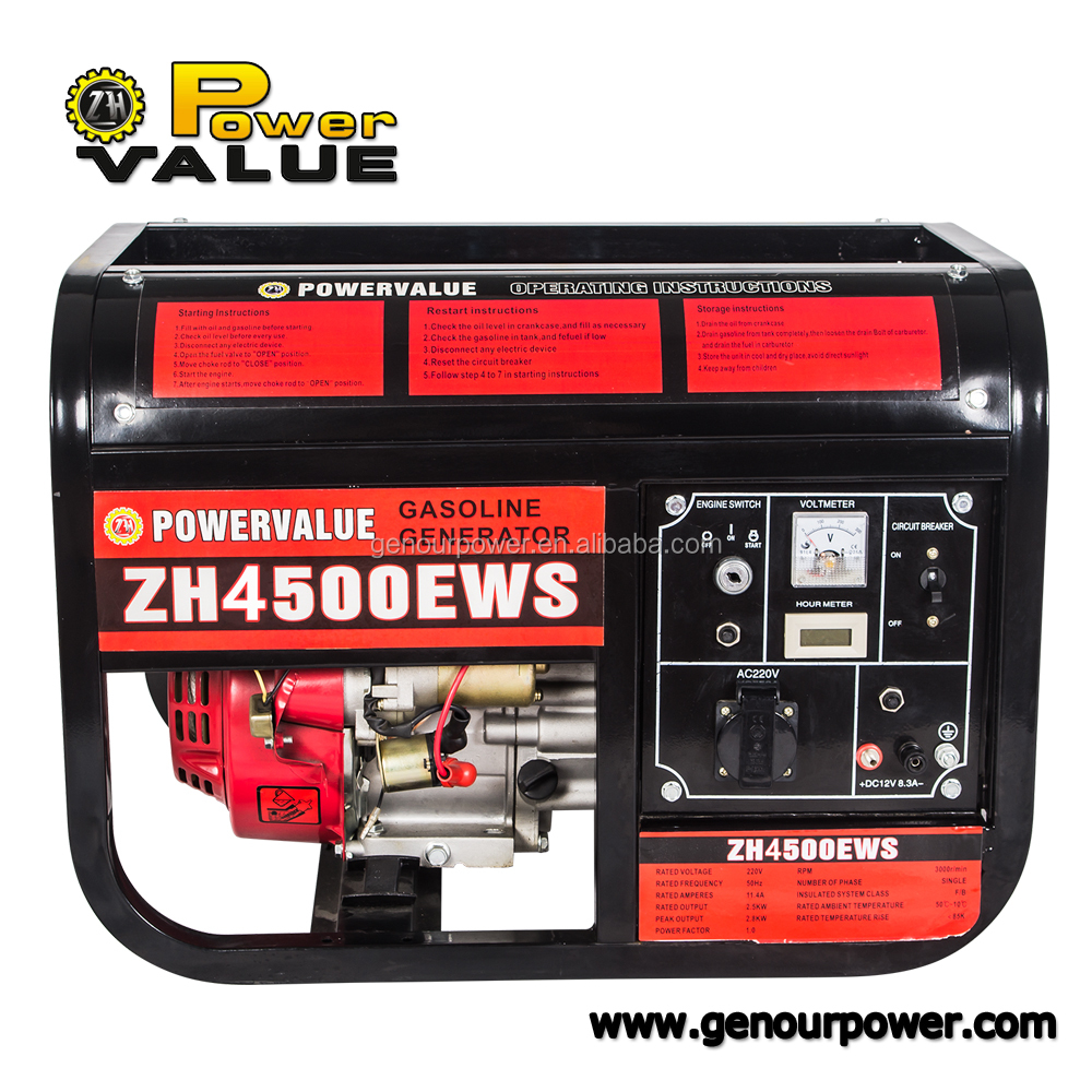 3kva 3kw gasoline generator, electric generator made in China