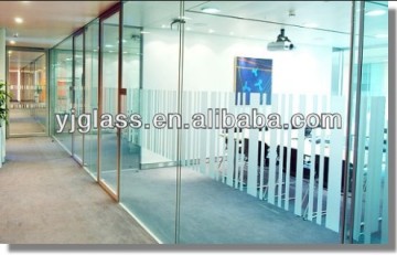 door panels acid etched glass for building