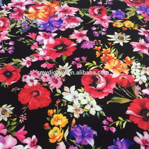 2017 garment fabric digital print printed silk fabric digital printing processing