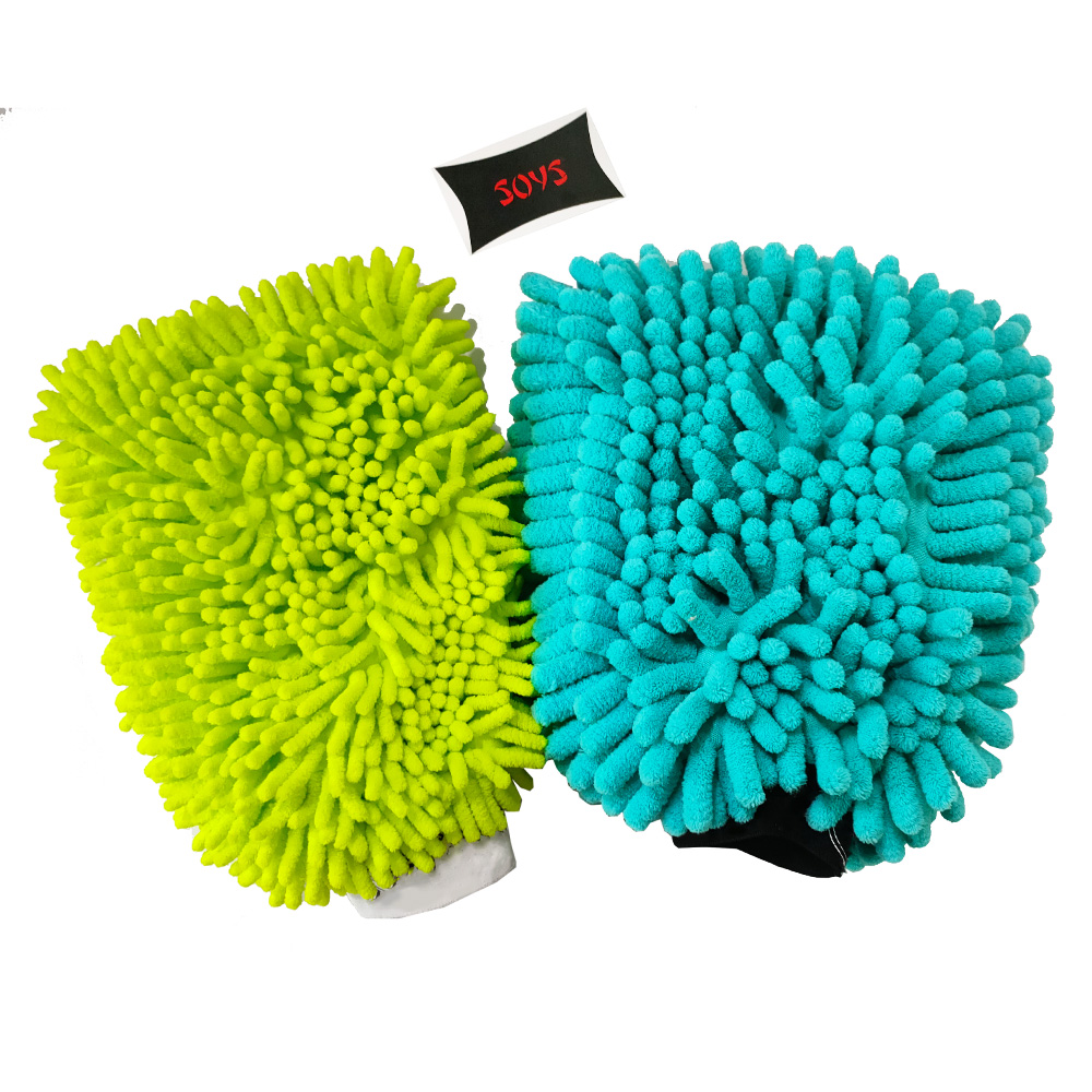 Chenille car dust cleaning mitt