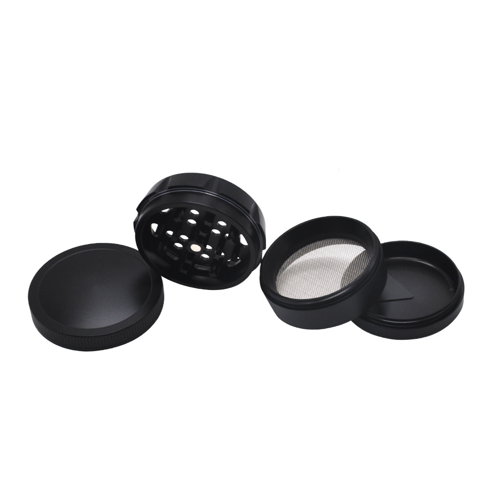 Aircraft Aluminum 4 piece 63mm Weed grinder Herb Grinder Drum shape herb crusher custom logo Smoking accessories