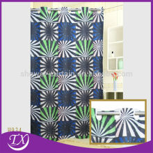 Polyestere Dark Green and Blue Star Shower Curtain