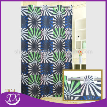 Polyestere Dark Green and Blue Star Shower Curtain