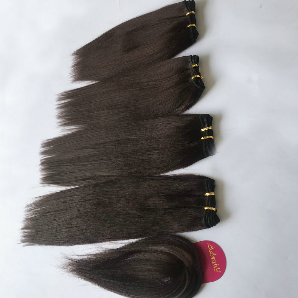 Adorable synthetic hair 4 pieces and a top closure in one pack Yaki 12"14"16"18" Yaki braiding hair