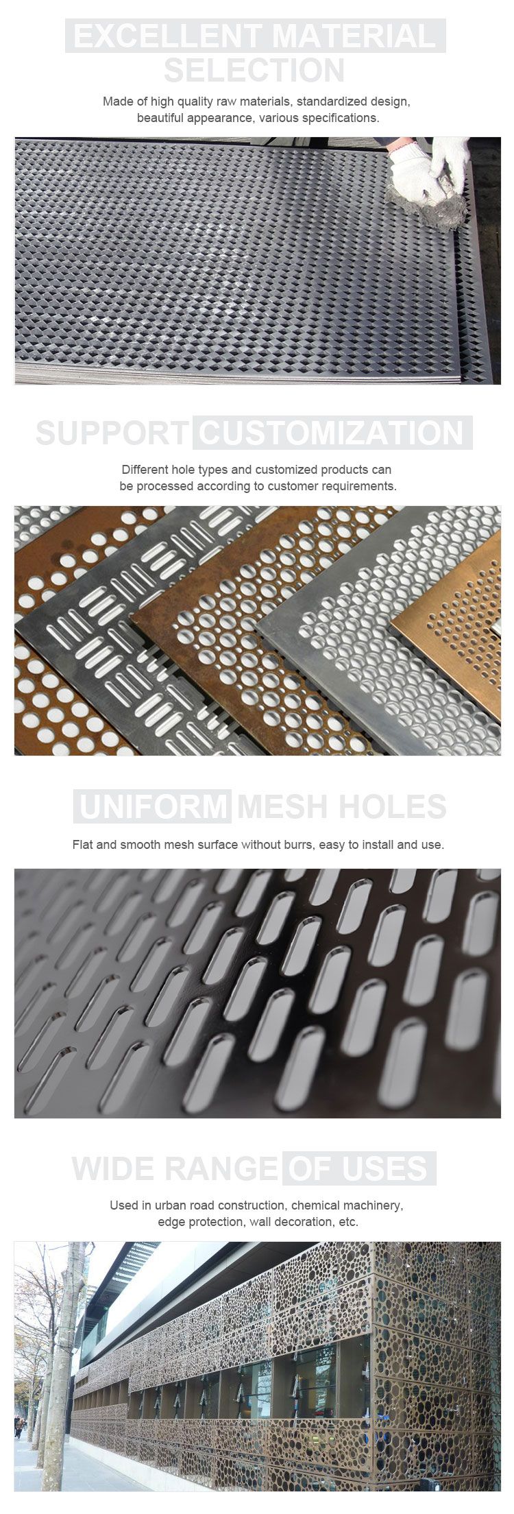 Round hole Micro Hole stainless steel mesh sus304  hole diameter perforated mesh screen filter perforated steel sheet
