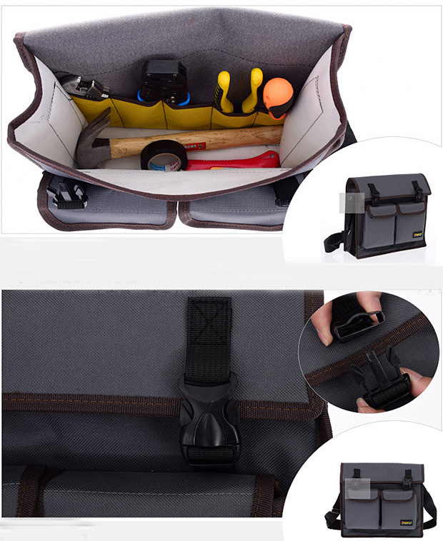 Fashion equipment sling bag open messenger tool belt organizer bag