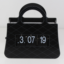 Black Handbag Flip Table Clock