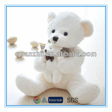 Custom mom and baby plush toys white plush teddy bear