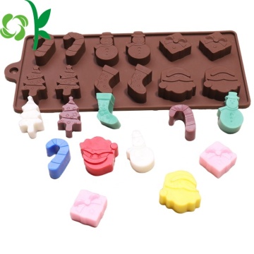 Hot Sale Silicone Christmas Silicone Candy Cetakan Cokelat