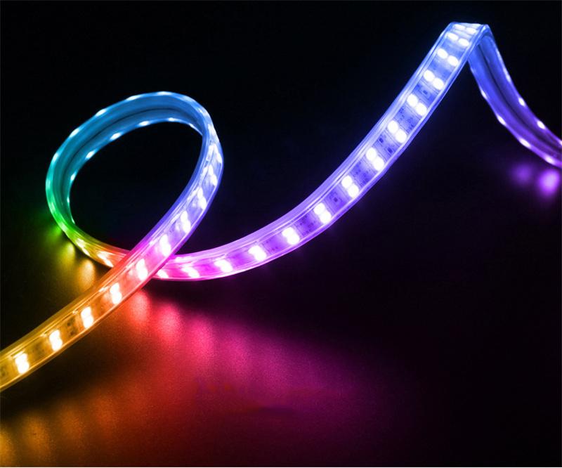 220V IP65 PVC cover SMD 5050 220V RGB led strip 60 72 120 Leds flexible strip light Smart Strip Light