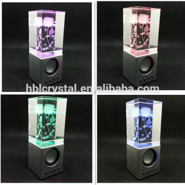 2016 new arrival crystal speaker gift with changed led light color