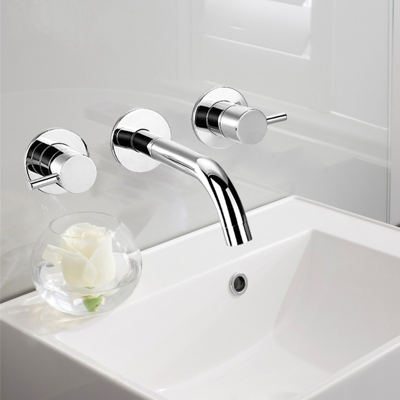 brief design wash kitchen two handle brass faucet