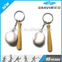 Wholesale Promotional Gift Custom Logo Printed ABS Mini Baseball Keychain