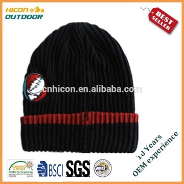 Wholesale acrylic jacquard cheap custom winter knitted hats