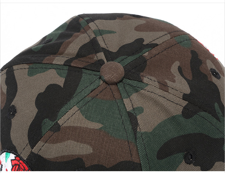 Hip hop camouflage hat skull embroidered baseball cap (7)