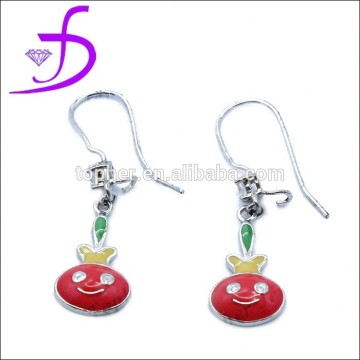 925 sterling silver wholesale enamel kids silver earrings