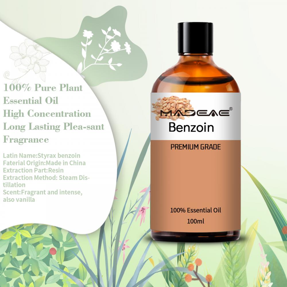 Huile essentielle de benzoin Vente la mieux 100% d&#39;huile de diffuseur d&#39;aromathérapie naturelle 100% pure pour les soins aux soins de la peau