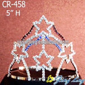 5 Inch wholesale rhinestone star Patriotic crowns cheap