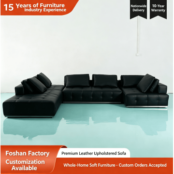 Set Sofa Kulit Penuh Itali Mewah