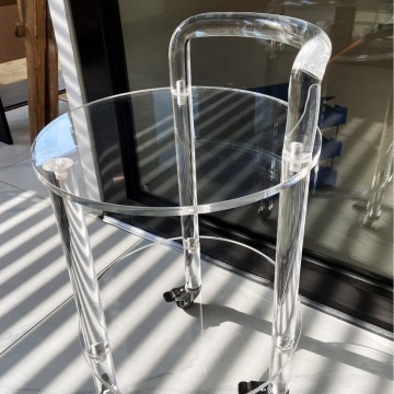 JUMEIJIA Clear Acrylic End Table with Arch Shaped Design