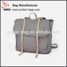 Durable weekend travel bag with leather handle